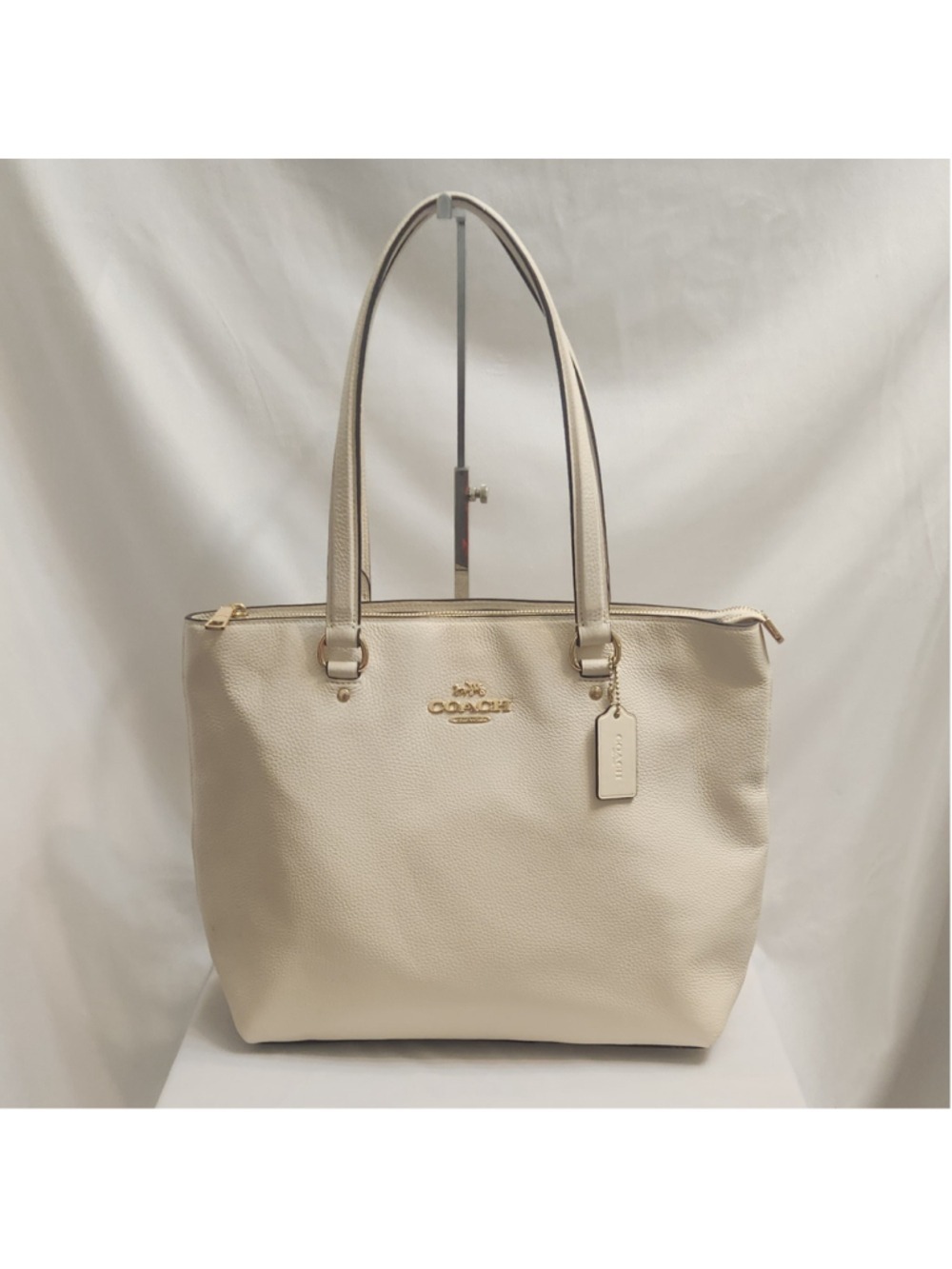Coach Bay Cream Leather Tote Bag